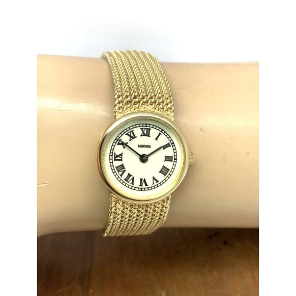 Concord Women\'s Watch 14k Yellow Gold Roman Dial Vintage Swiss Hand Wind 21mm main image 4